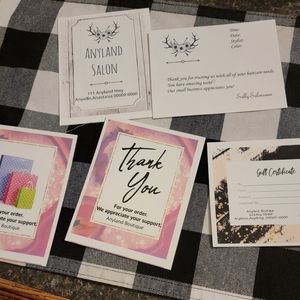Custom Thank you cards,Gift cerificates,ect